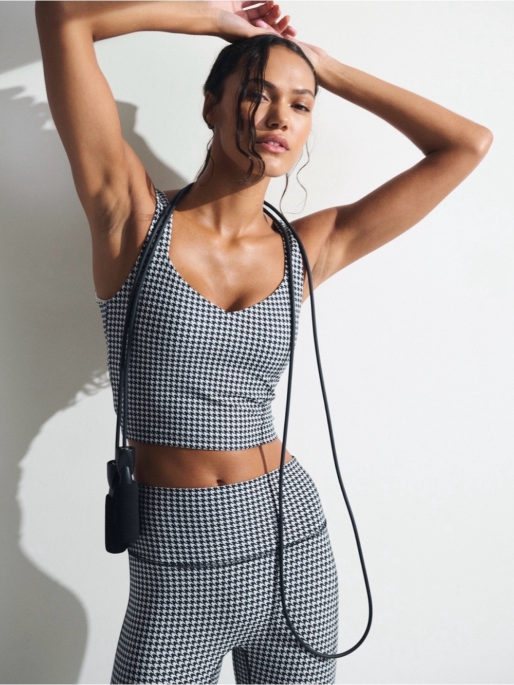 Abercrombie Houndstooth Top and Leggings - Black & White